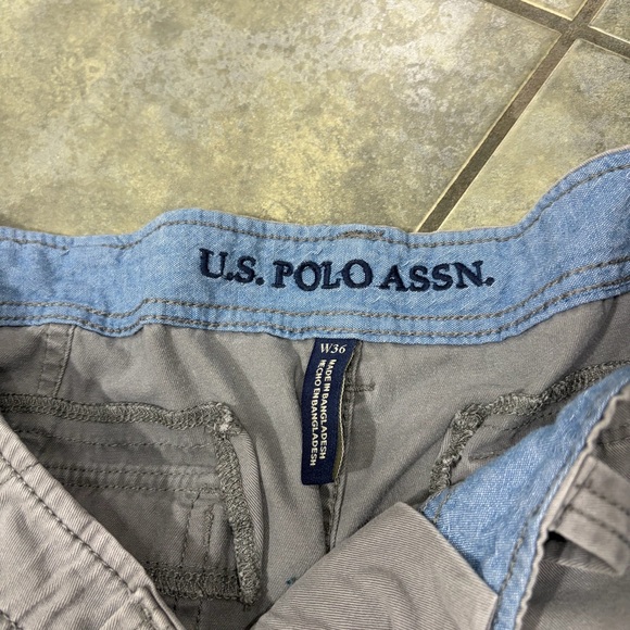 Polo Assn Mens 2 Cargo Bundles Shorts Gray Size 36 x 8.5 Inseam Casual Outdoor - Picture 4 of 12